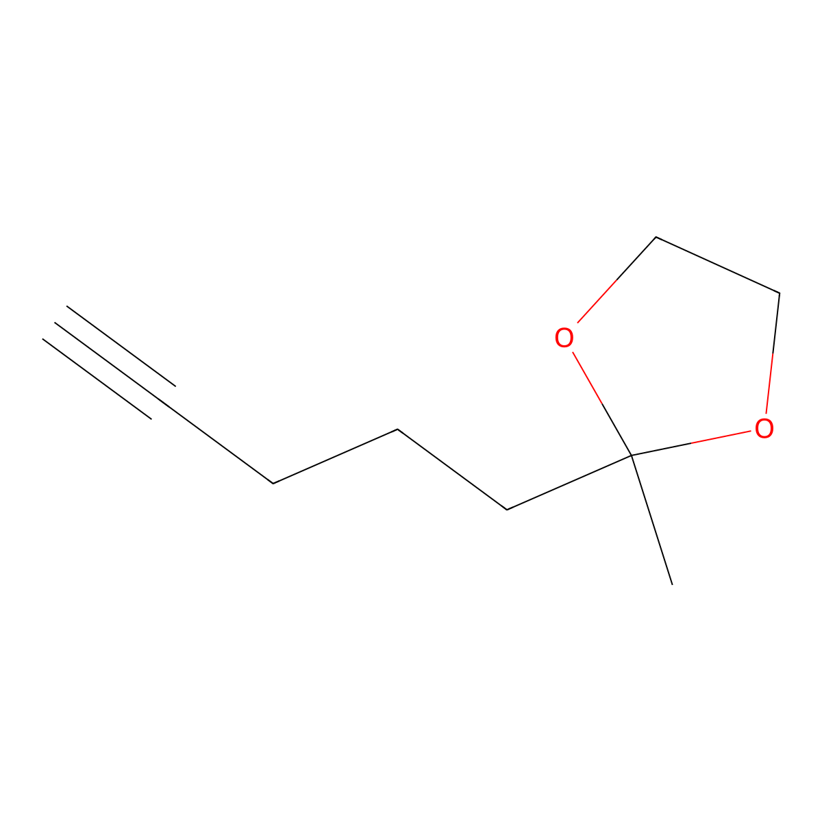 1,3-Dioxolane, 2-methyl-2-(4-pentynyl)-(9CI) molecular structure, CAS 74066-96-9