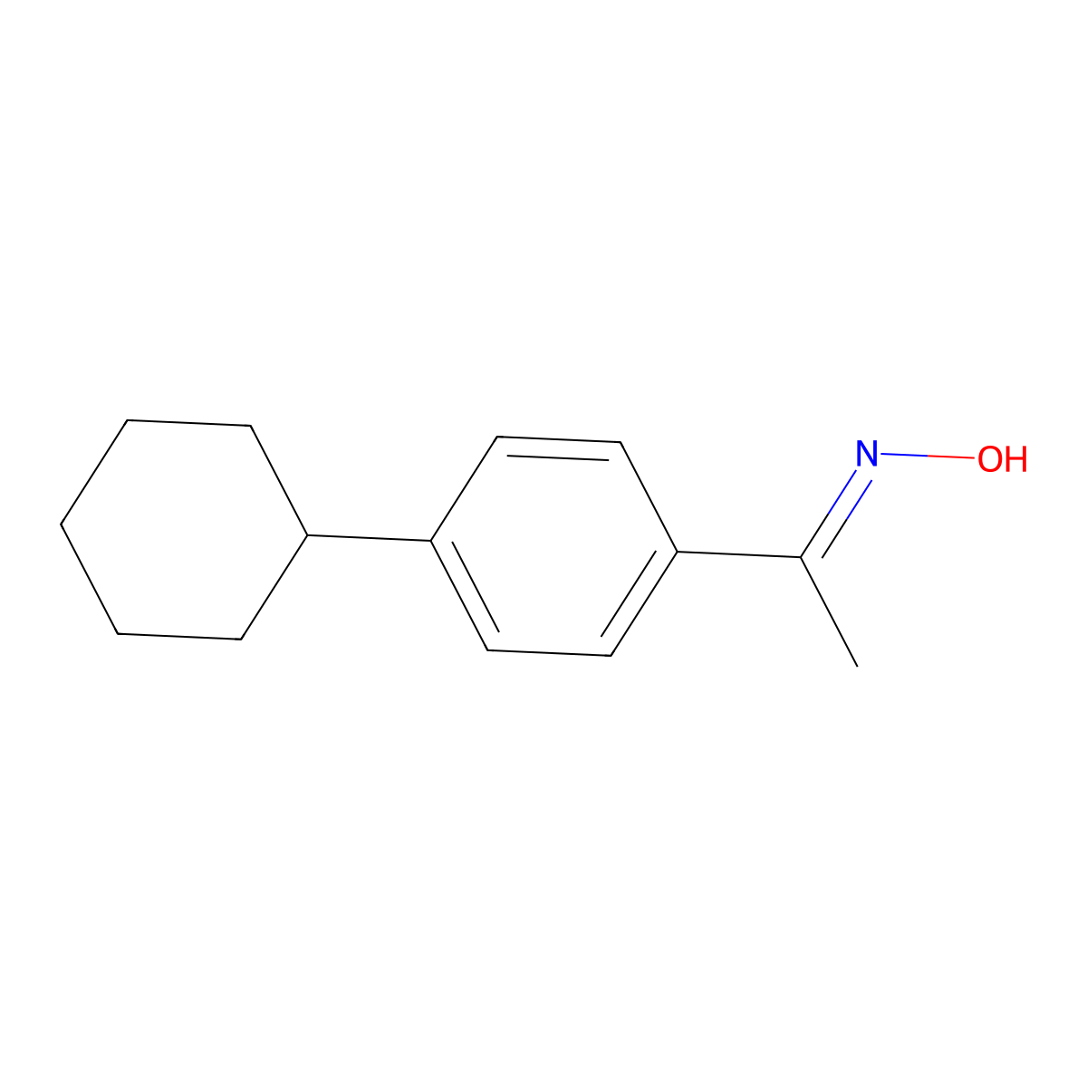 1-(4-Cyclohexylphenyl)ethanone oxime molecular structure, CAS 74067-99-5