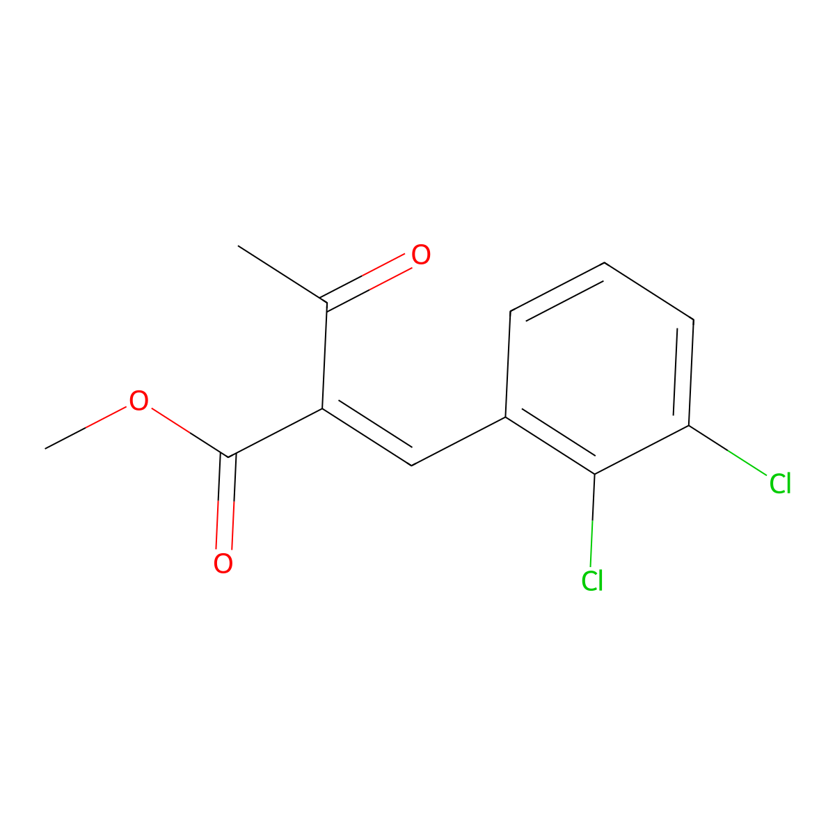 Methyl (2E)-2-[(2,3-dichlorophenyl)methylidene]-3-oxobutanoate molecular structure, CAS 74073-22-6
