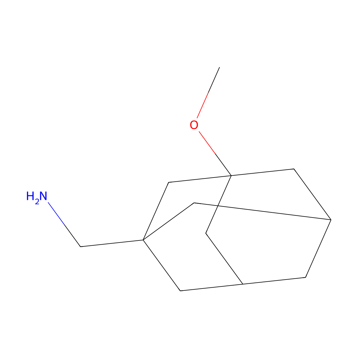 1-(3-Methoxytricyclo[3.3.1.1~3,7~]decan-1-yl)methanamine molecular structure, CAS 740735-95-9