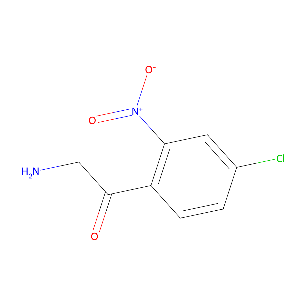 2-Amino-1-(4-chloro-2-nitrophenyl)ethan-1-one molecular structure, CAS 740738-35-6