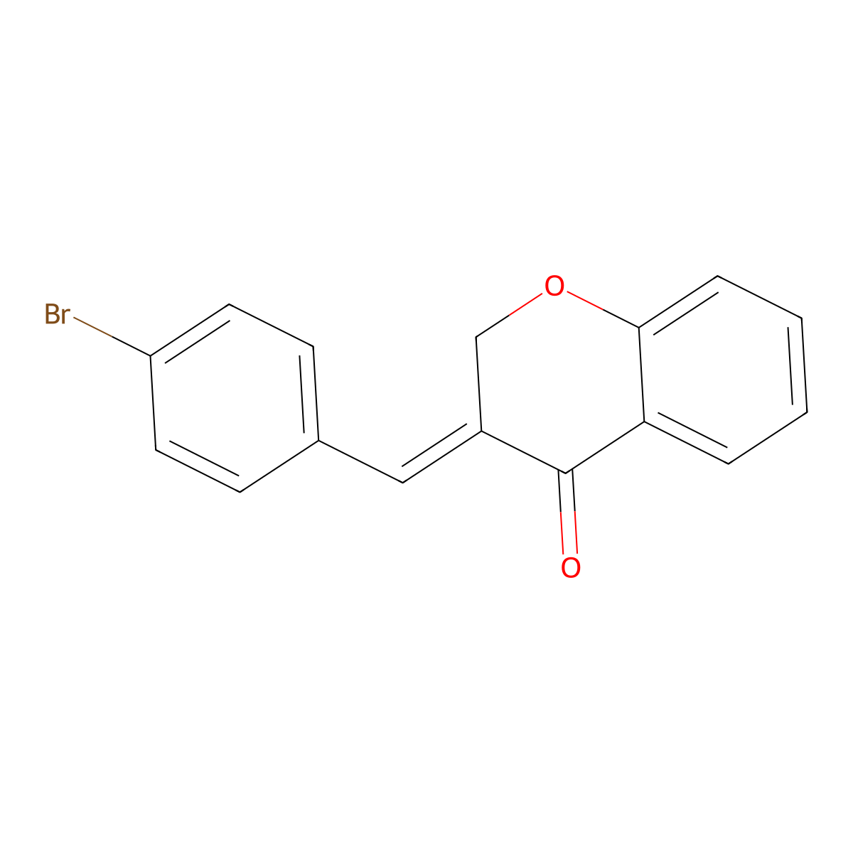 4H-1-Benzopyran-4-one, 3-[(4-bromophenyl)methylene]-2,3-dihydro- molecular structure, CAS 74074-04-7