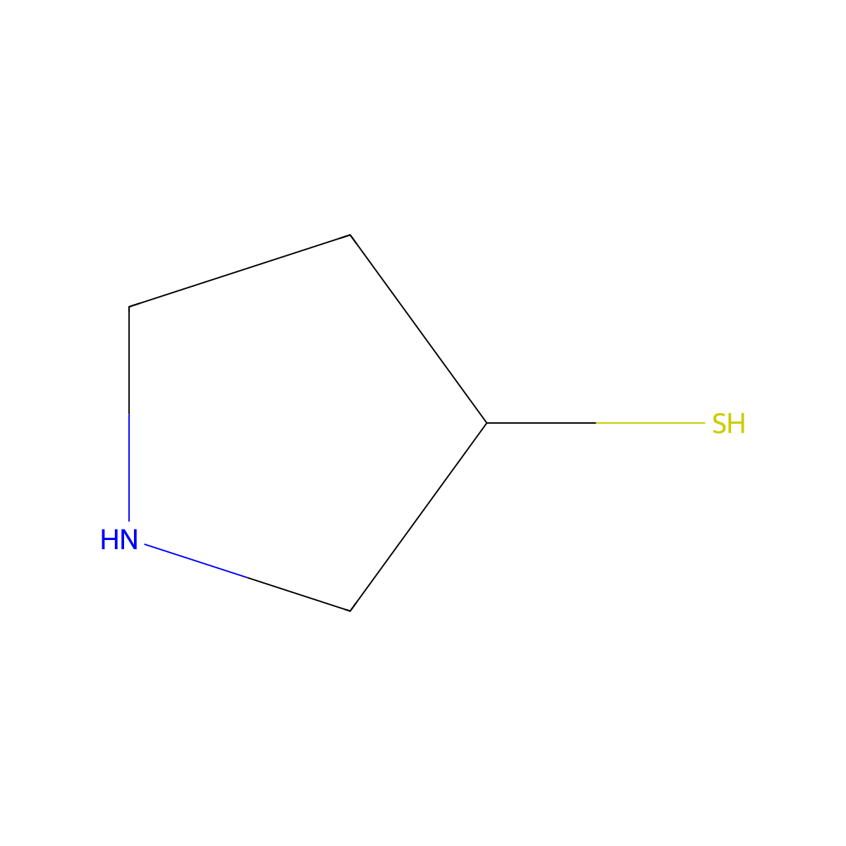 Pyrrolidine-3-thiol molecular structure, CAS 740761-32-4