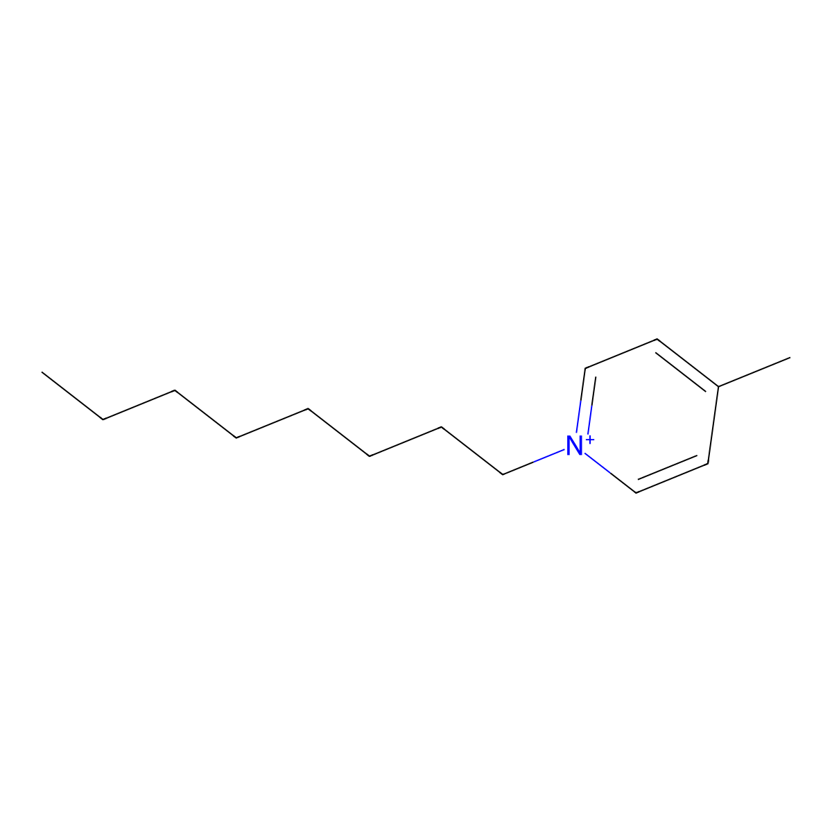 Pyridinium, 4-methyl-1-octyl- molecular structure, CAS 74077-78-4