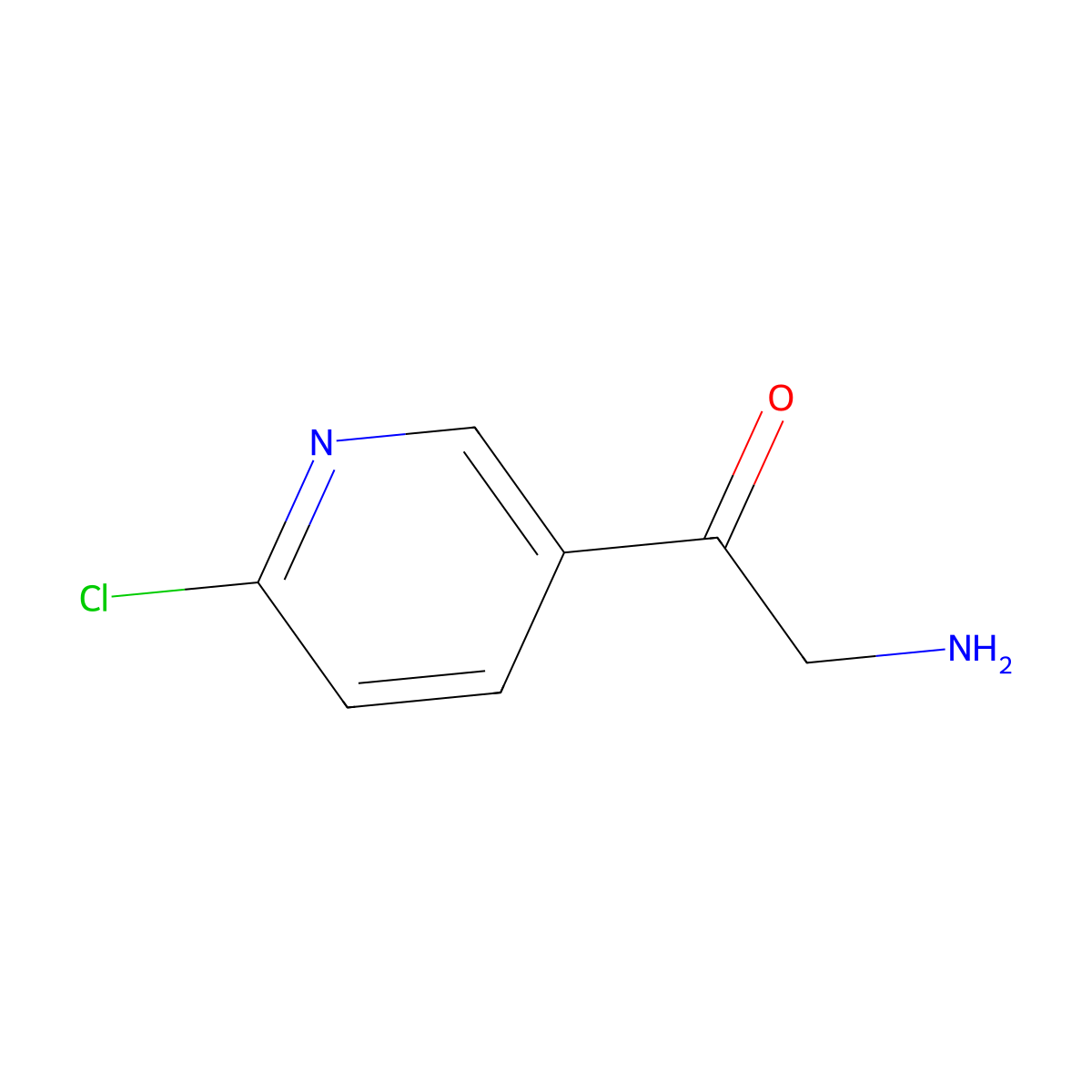 2-Amino-1-(6-chloropyridin-3-yl)ethan-1-one molecular structure, CAS 740779-48-0