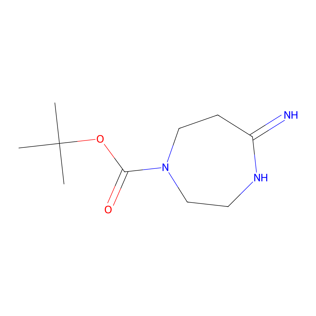 Tert-butyl 5-imino-1,4-diazepane-1-carboxylate molecular structure, CAS 740782-33-6
