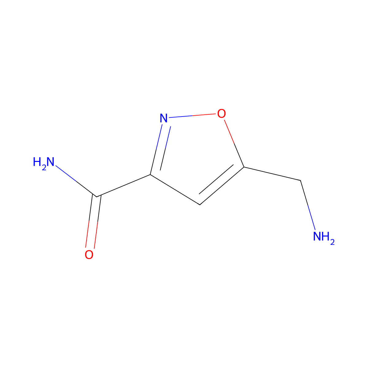 5-(Aminomethyl)-1,2-oxazole-3-carboxamide molecular structure, CAS 740783-92-0