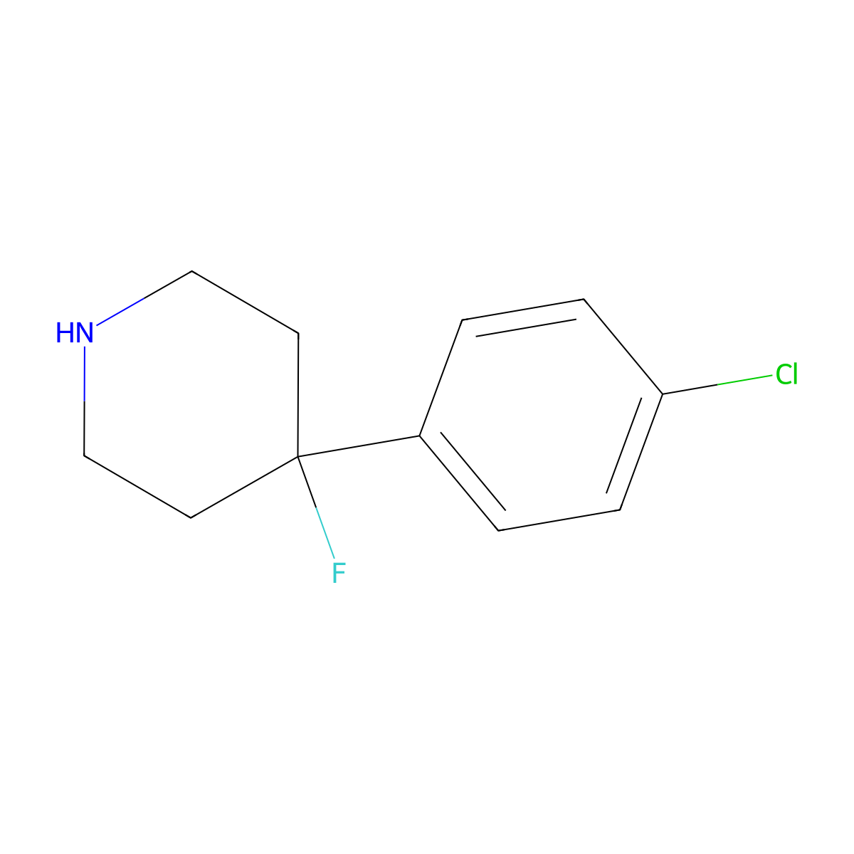 4-(4-Chlorophenyl)-4-fluoropiperidine molecular structure, CAS 740789-75-7
