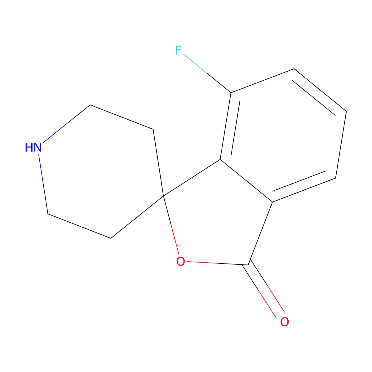 7-fluoro-3H-spiro[2-benzofuran-1,4'-piperidine]-3-one molecular structure, CAS 740789-95-1