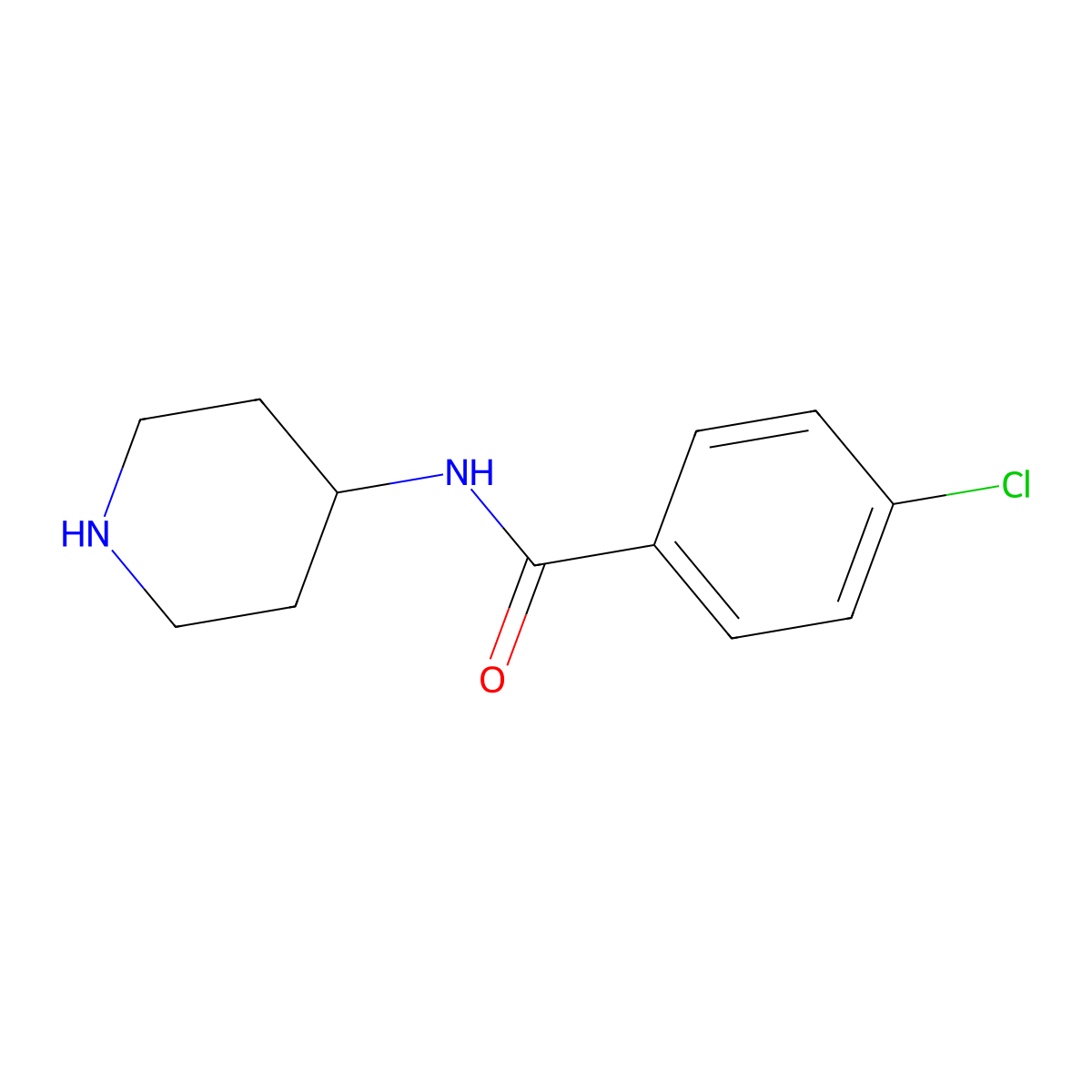 4-Chloro-N-piperidin-4-yl-benzamide molecular structure, CAS 740790-17-4