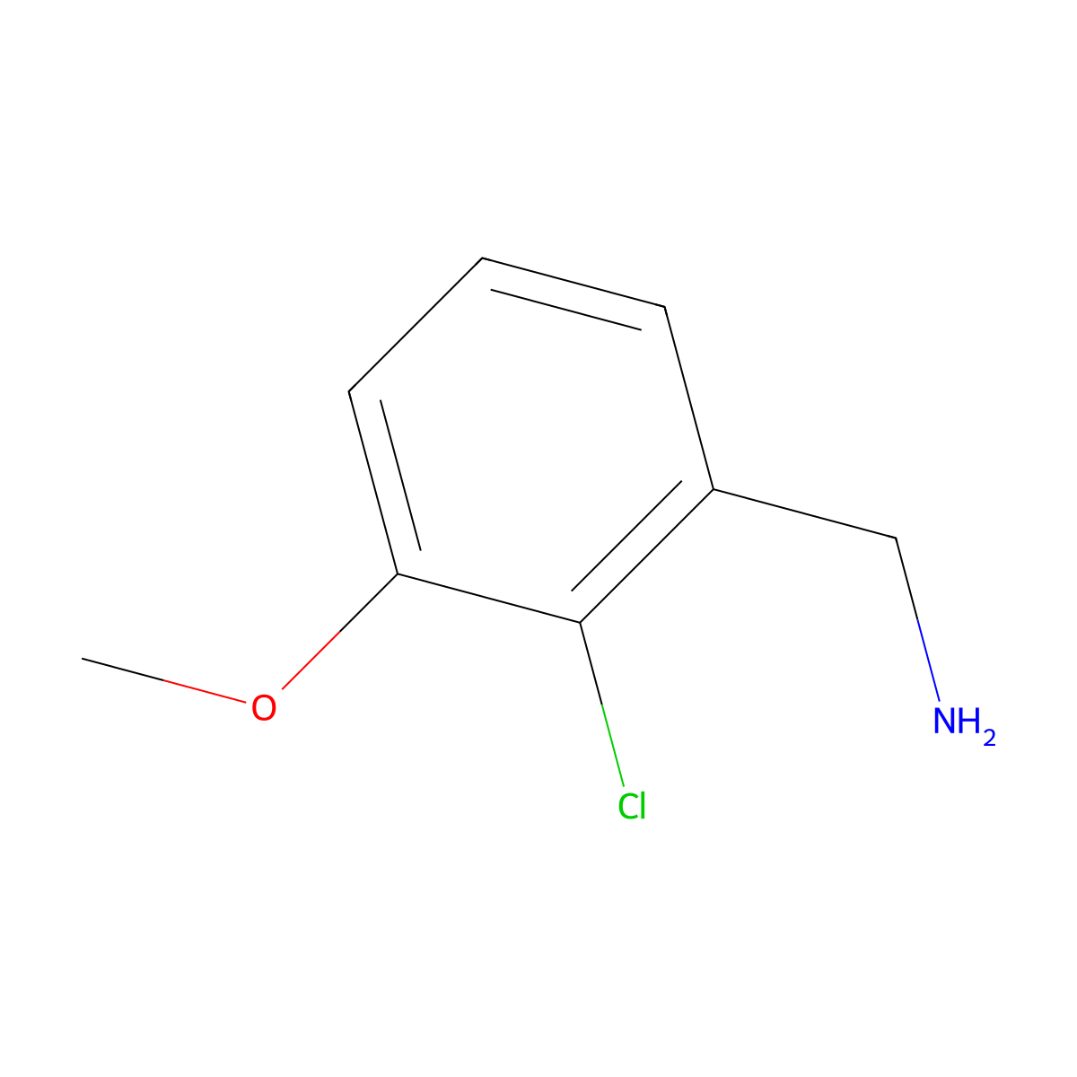 (2-Chloro-3-methoxyphenyl)methanamine molecular structure, CAS 740790-70-9