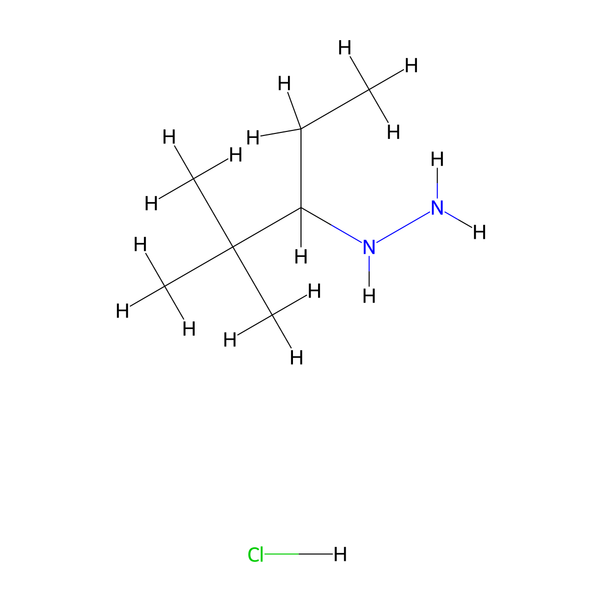 (2,2-Dimethylpentan-3-YL)hydrazine hydrochloride molecular structure, CAS 740799-94-4