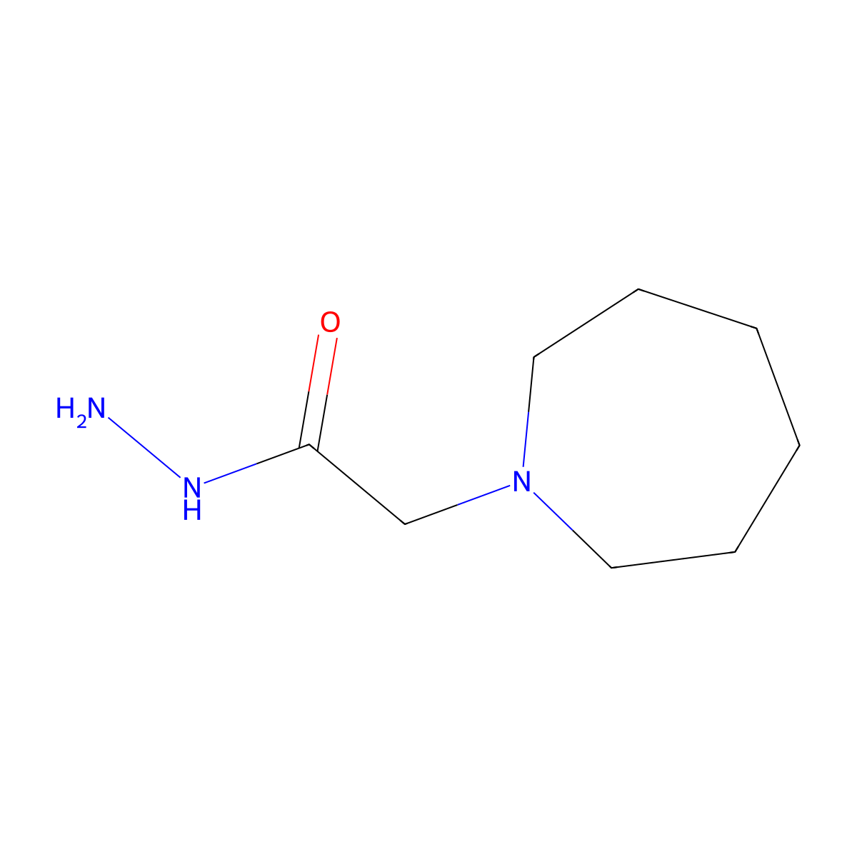 2-(Azepan-1-yl)acetohydrazide molecular structure, CAS 7408-07-3