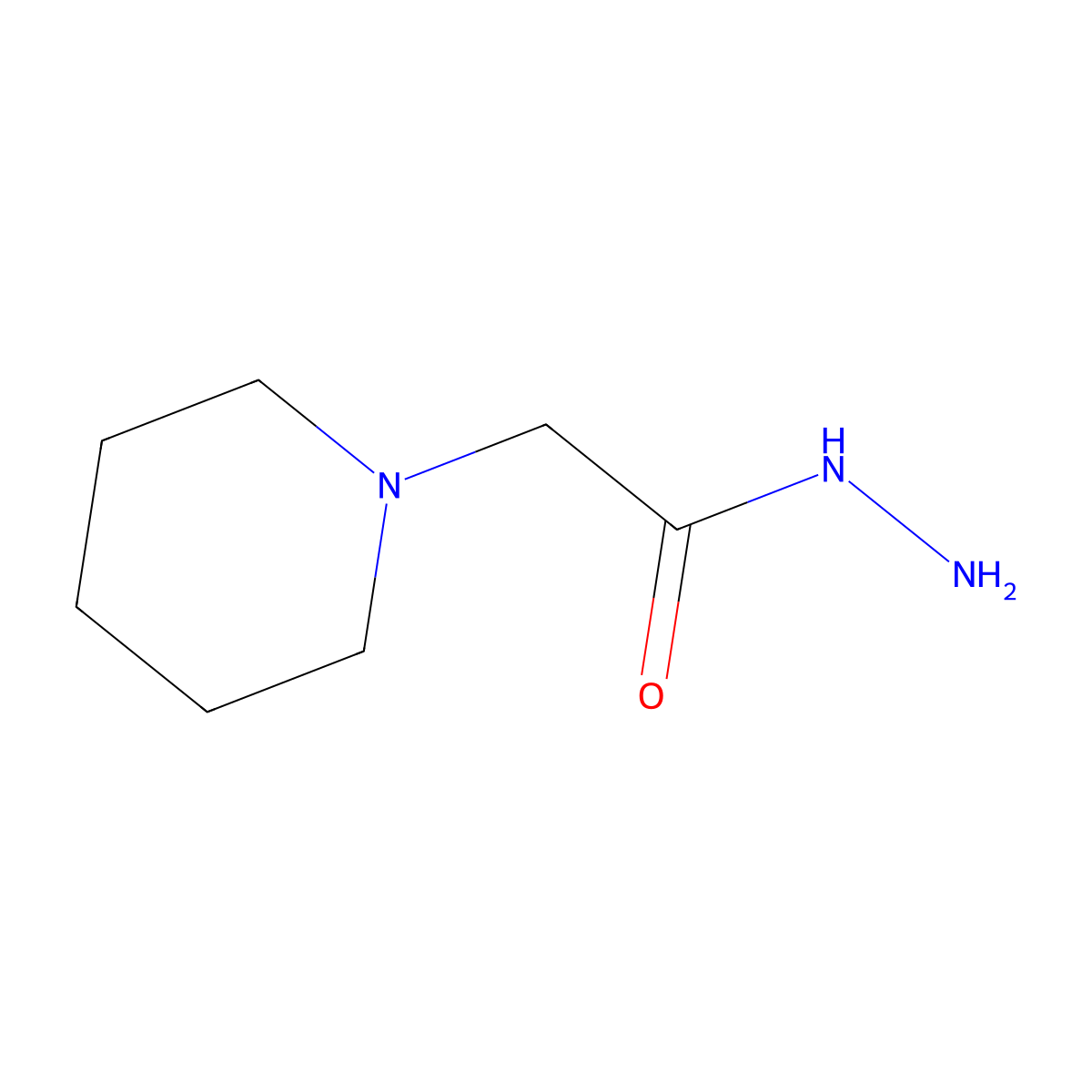 2-(Piperidin-1-yl)acetohydrazide molecular structure, CAS 7408-09-5