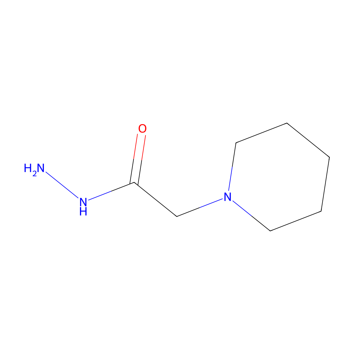 2-(Piperidin-1-yl)acetohydrazide molecular structure, CAS 7408-09-5