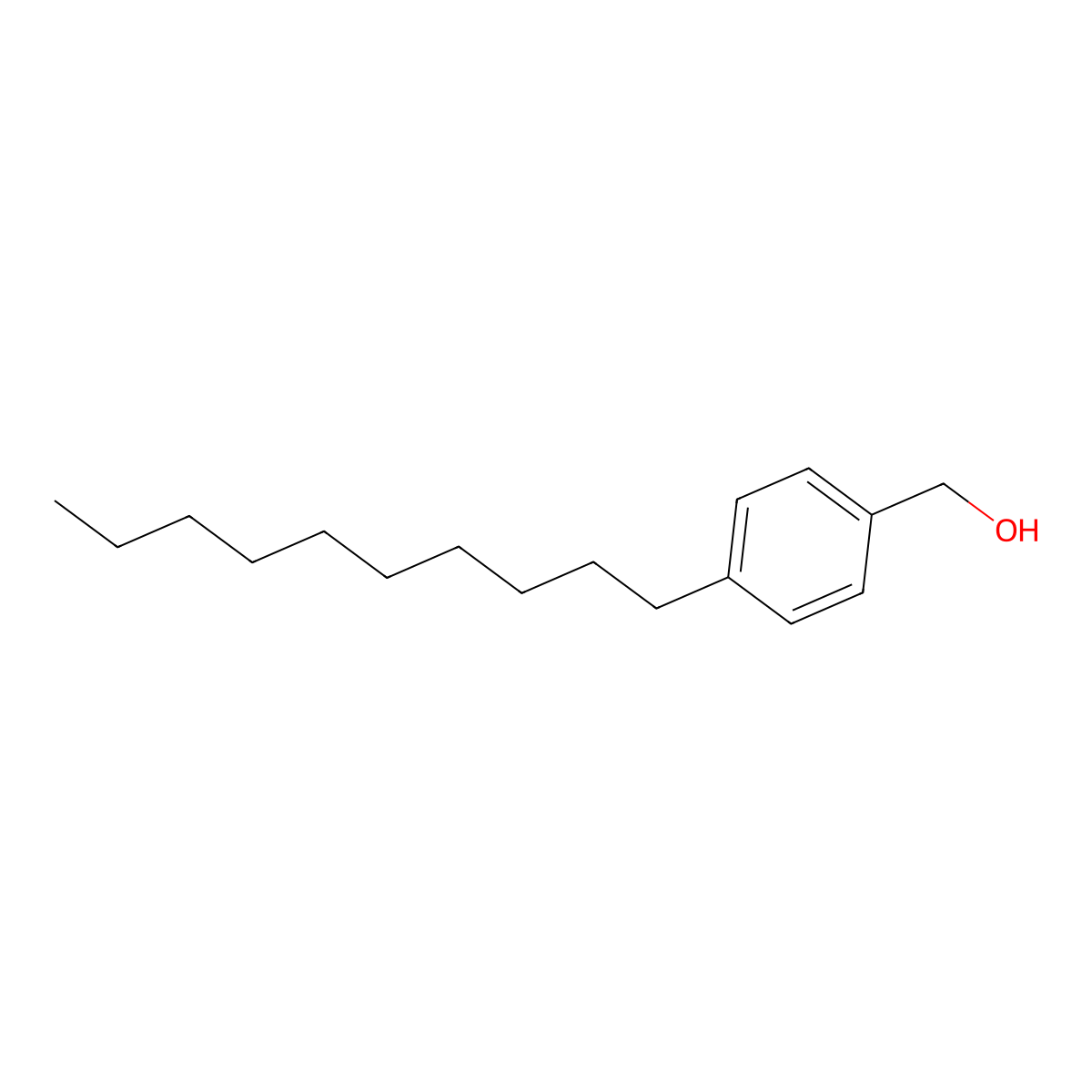 (4-Decylphenyl)methanol molecular structure, CAS 7408-29-9