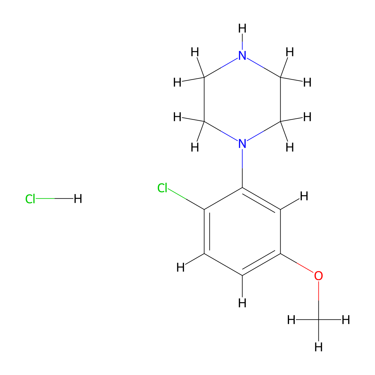 1-(2-Chloro-5-methoxyphenyl)piperazine hydrochloride molecular structure, CAS 740806-44-4