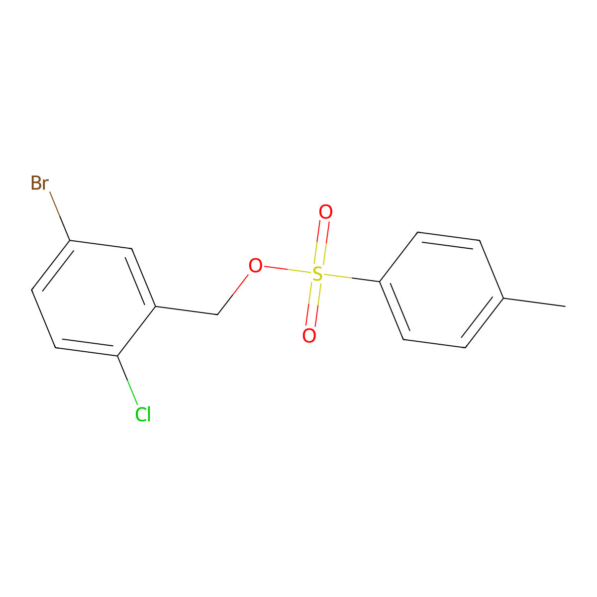 (5-Bromo-2-chlorophenyl)methyl 4-methylbenzene-1-sulfonate molecular structure, CAS 740806-48-8