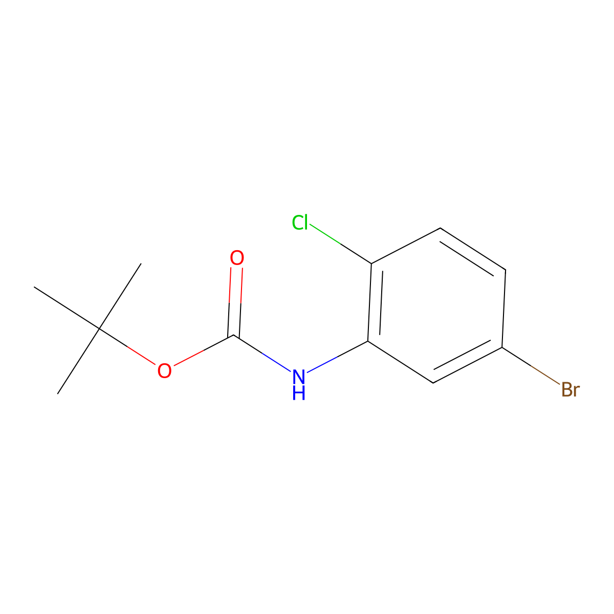tert-butyl N-(5-bromo-2-chlorophenyl)carbamate molecular structure, CAS 740806-51-3