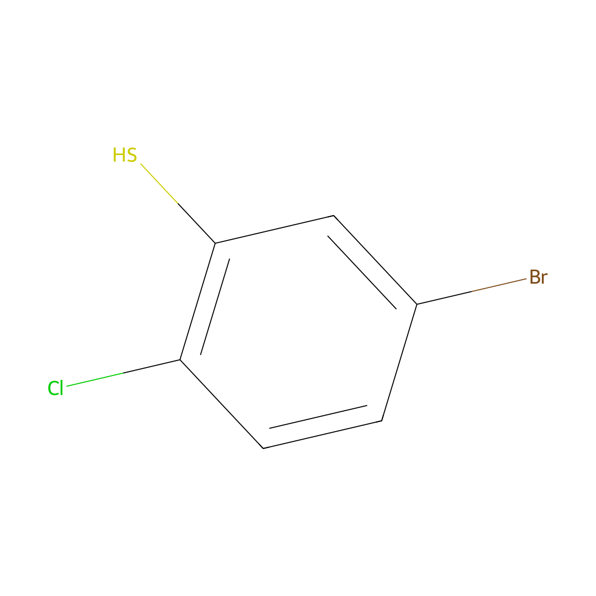 5-Bromo-2-chlorobenzenethiol molecular structure, CAS 740806-63-7