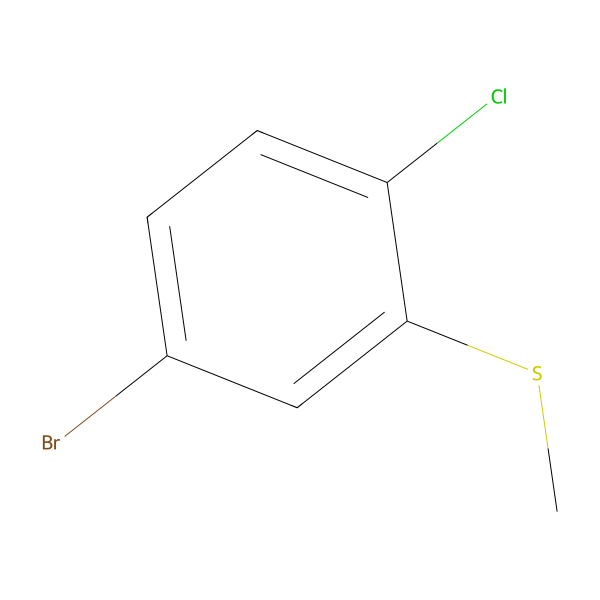 (5-Bromo-2-chlorophenyl)(methyl)sulfane molecular structure, CAS 740806-64-8