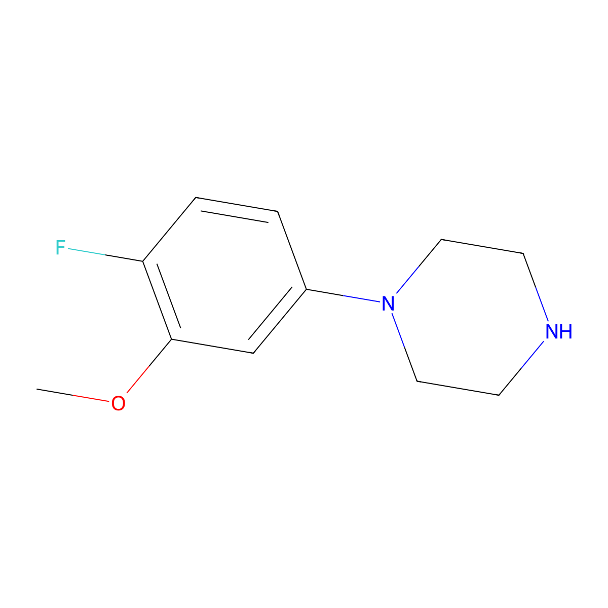 1-(4-Fluoro-3-methoxyphenyl)piperazine molecular structure, CAS 740807-09-4