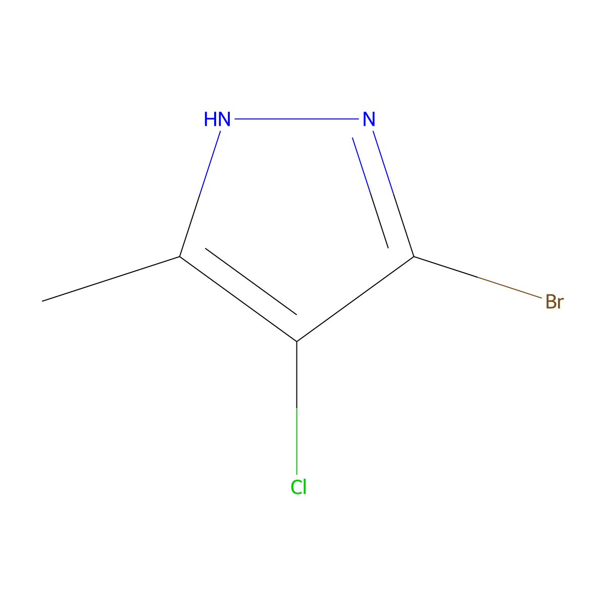 3-Bromo-4-chloro-5-methyl-1h-pyrazole molecular structure, CAS 740807-52-7