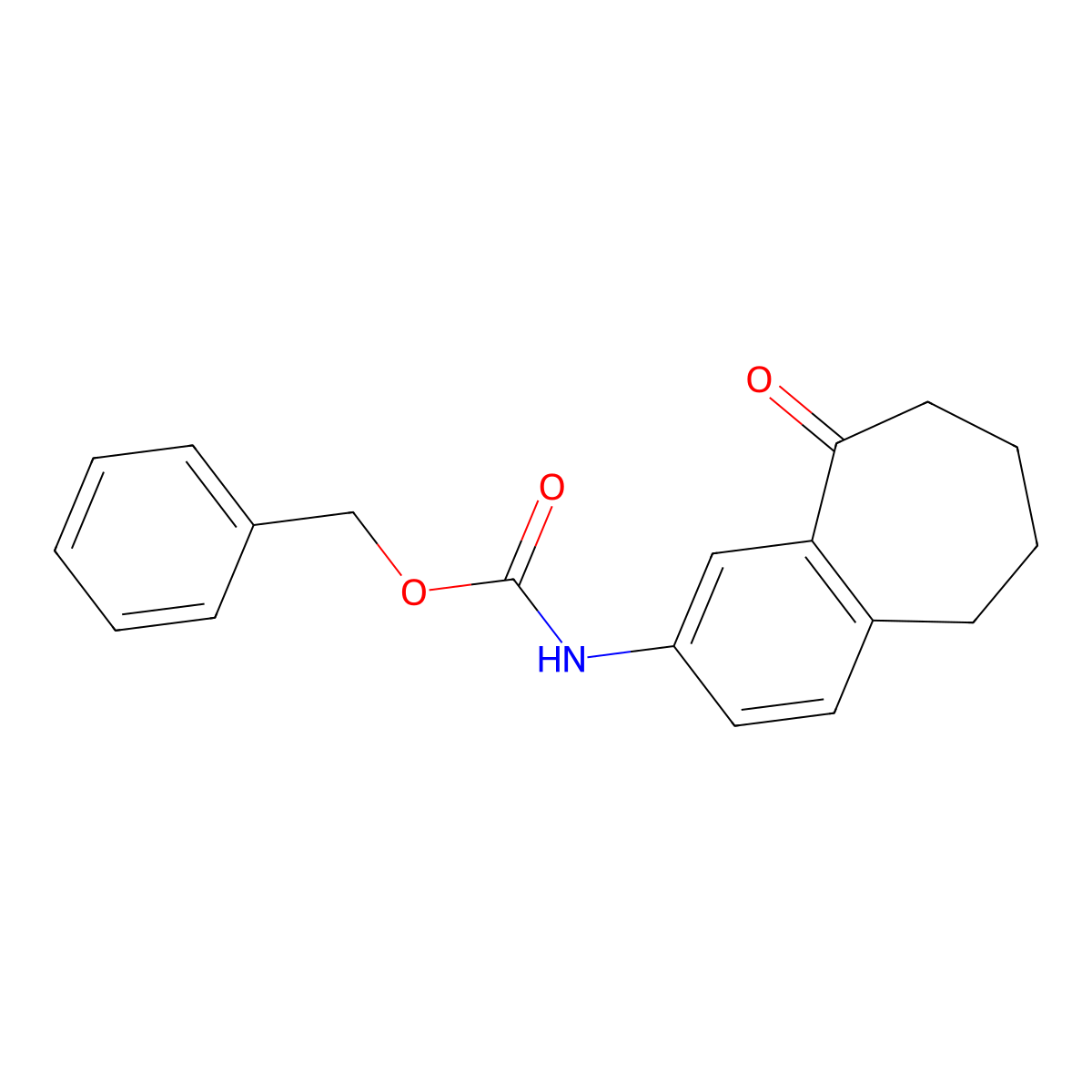 Benzyl (9-oxo-6,7,8,9-tetrahydro-5H-benzo[7]annulen-2-yl)carbamate molecular structure, CAS 740842-30-2