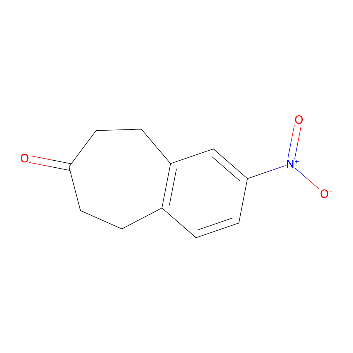 2-Nitro-8,9-dihydro-5H-benzo[7]annulen-7(6H)-one molecular structure, CAS 740842-50-6