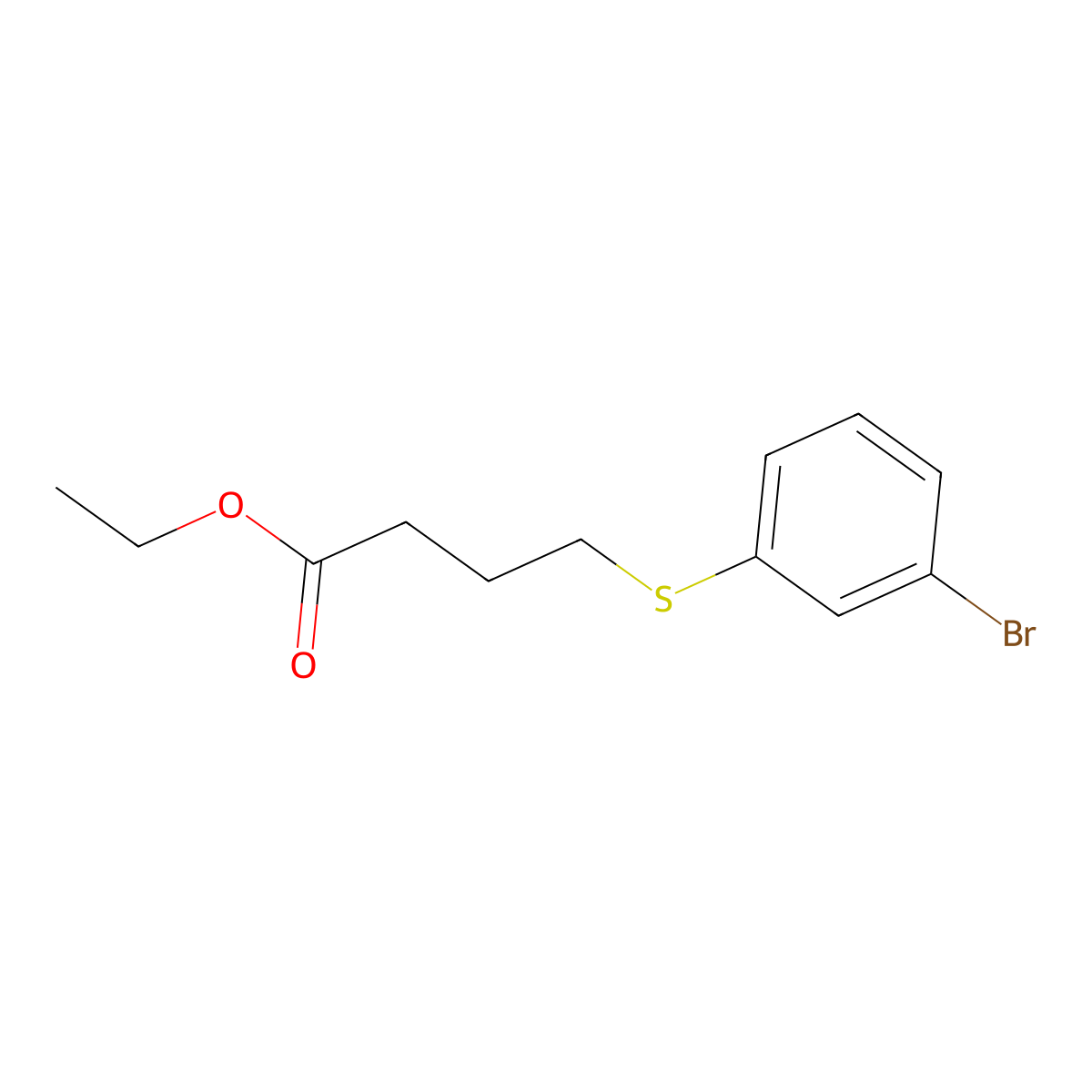 Ethyl 4-[(3-bromophenyl)sulfanyl]butanoate molecular structure, CAS 740842-66-4