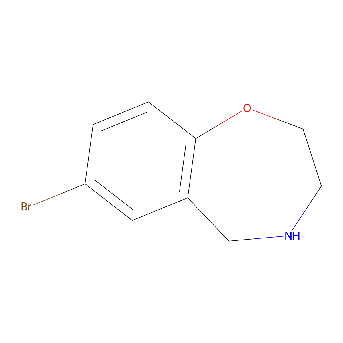 7-Bromo-2,3,4,5-tetrahydro-1,4-benzoxazepine molecular structure, CAS 740842-71-1