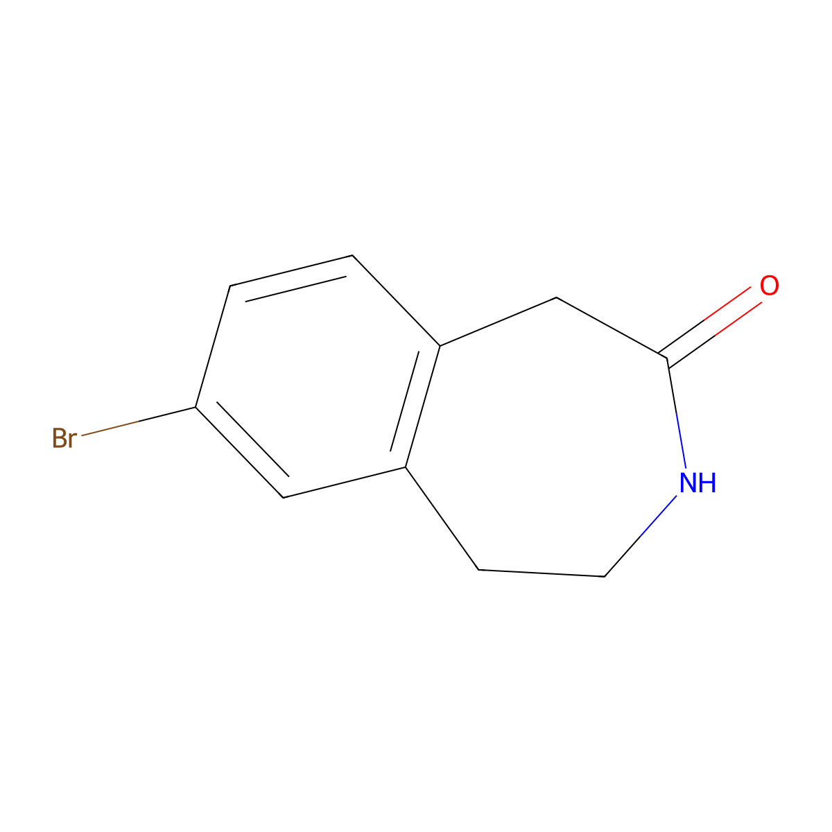 7-bromo-4,5-dihydro-1H-benzo[d]azepin-2(3H)-one molecular structure, CAS 740842-84-6