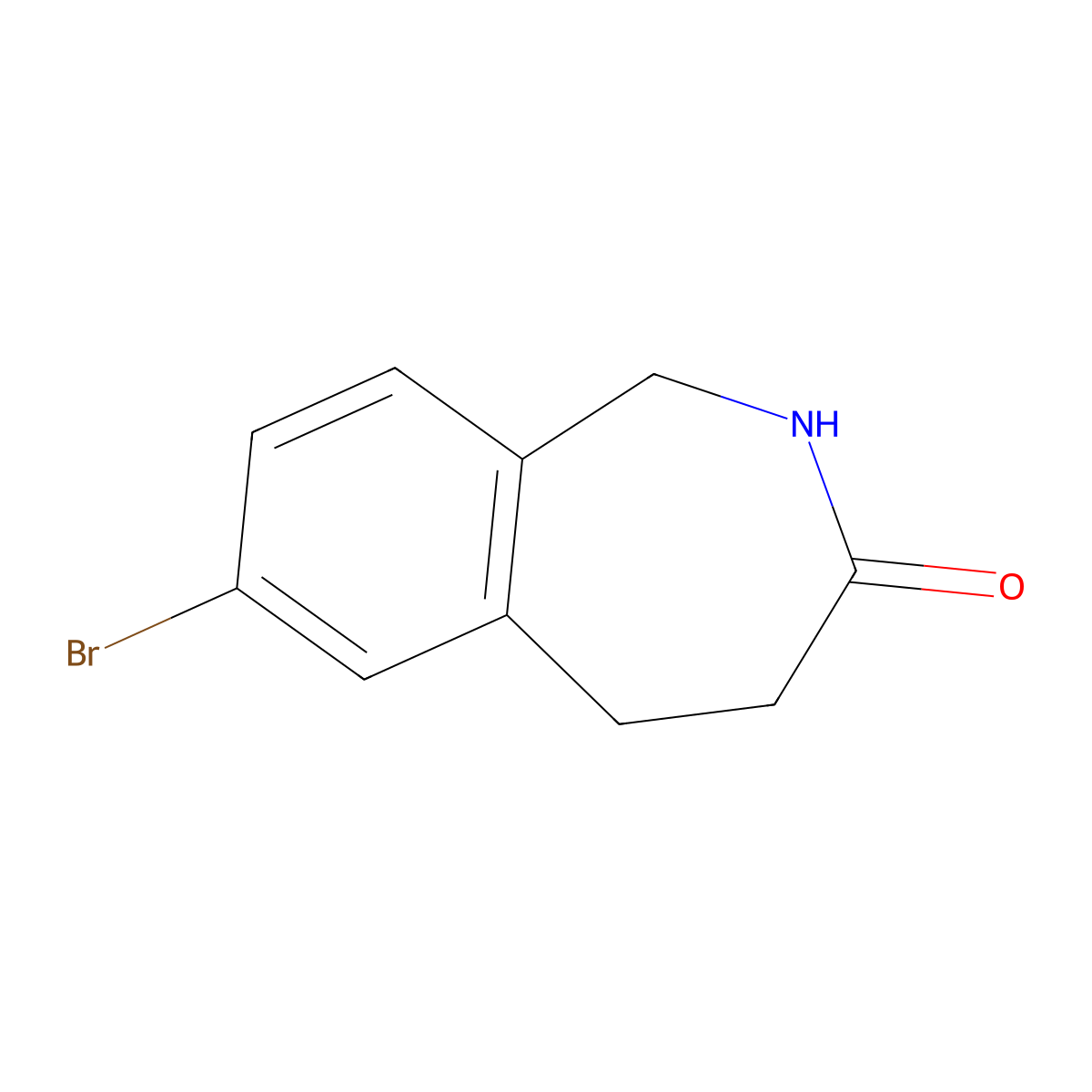 3H-2-Benzazepin-3-one, 7-bromo-1,2,4,5-tetrahydro- molecular structure, CAS 740842-85-7
