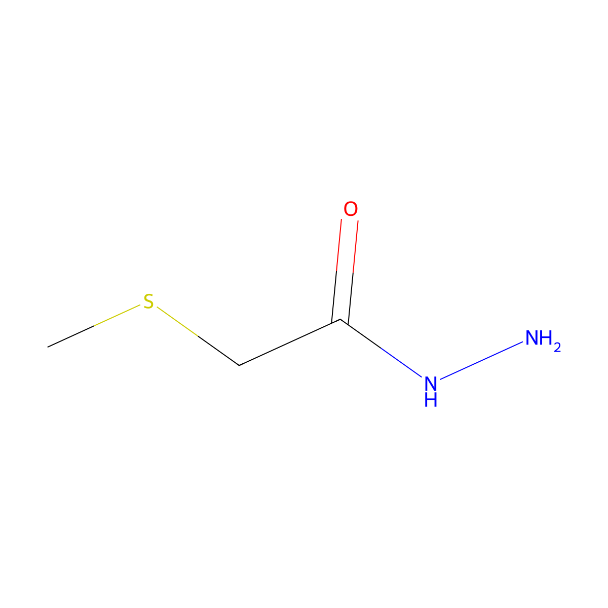 2-(Methylsulfanyl)acetohydrazide molecular structure, CAS 74085-88-4