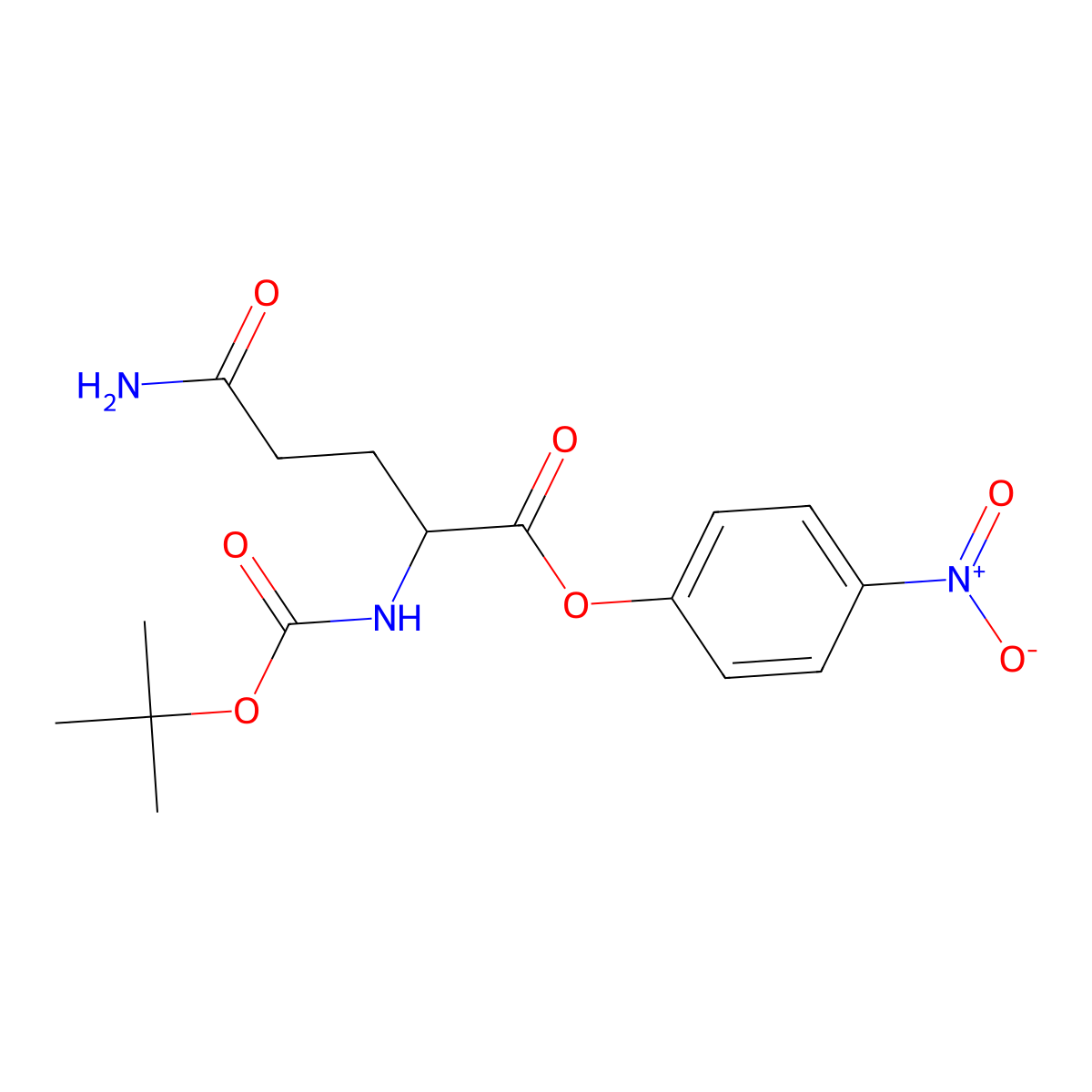 Boc-D-Gln-ONp molecular structure, CAS 74086-23-0