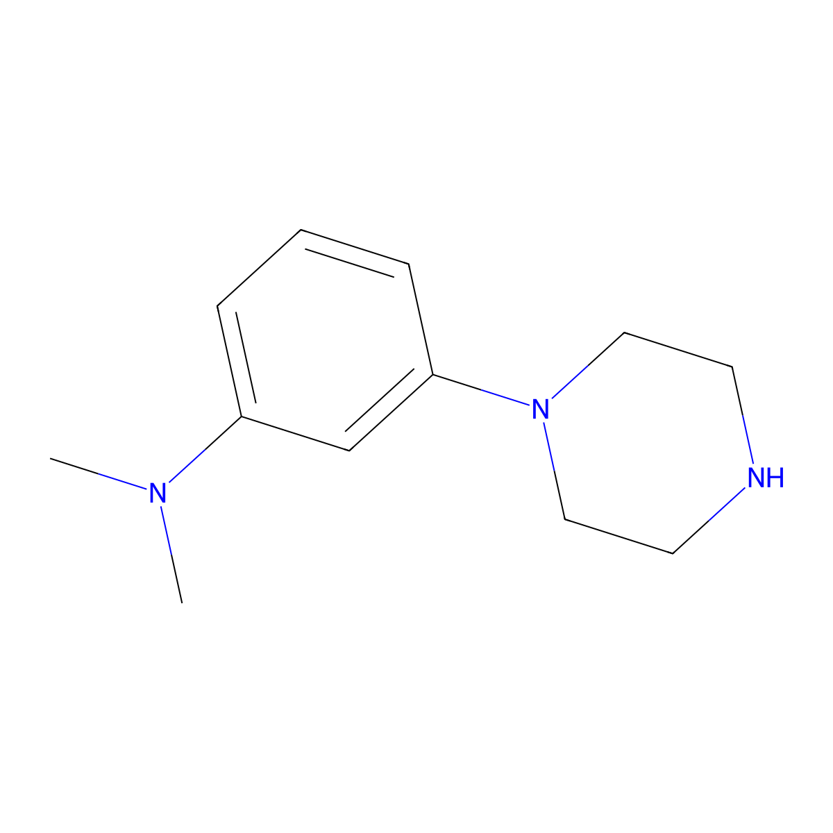 N,N-Dimethyl-3-(piperazin-1-yl)aniline molecular structure, CAS 740873-42-1