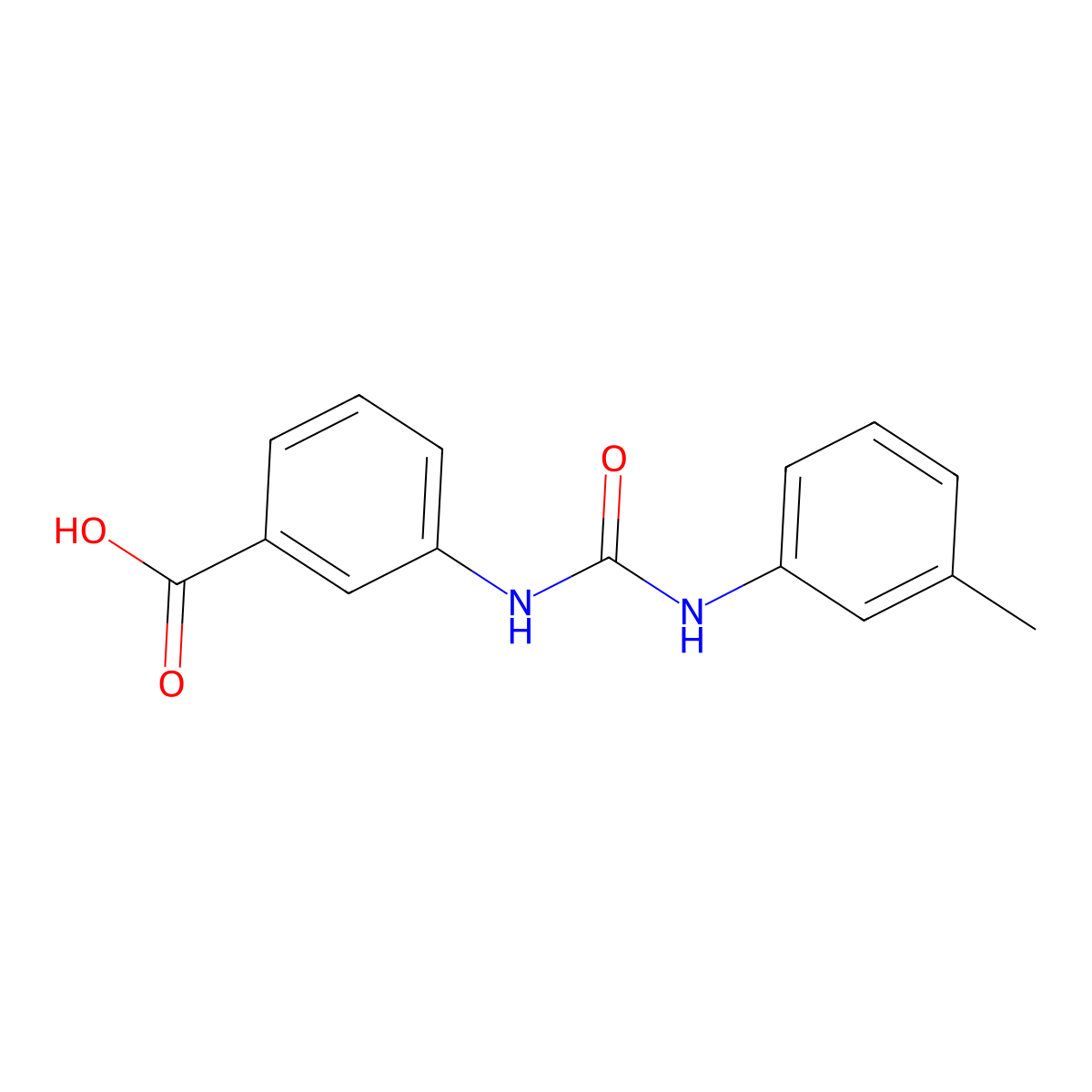 3-({[(3-Methylphenyl)amino]carbonyl}amino)benzoic acid molecular structure, CAS 74088-15-6