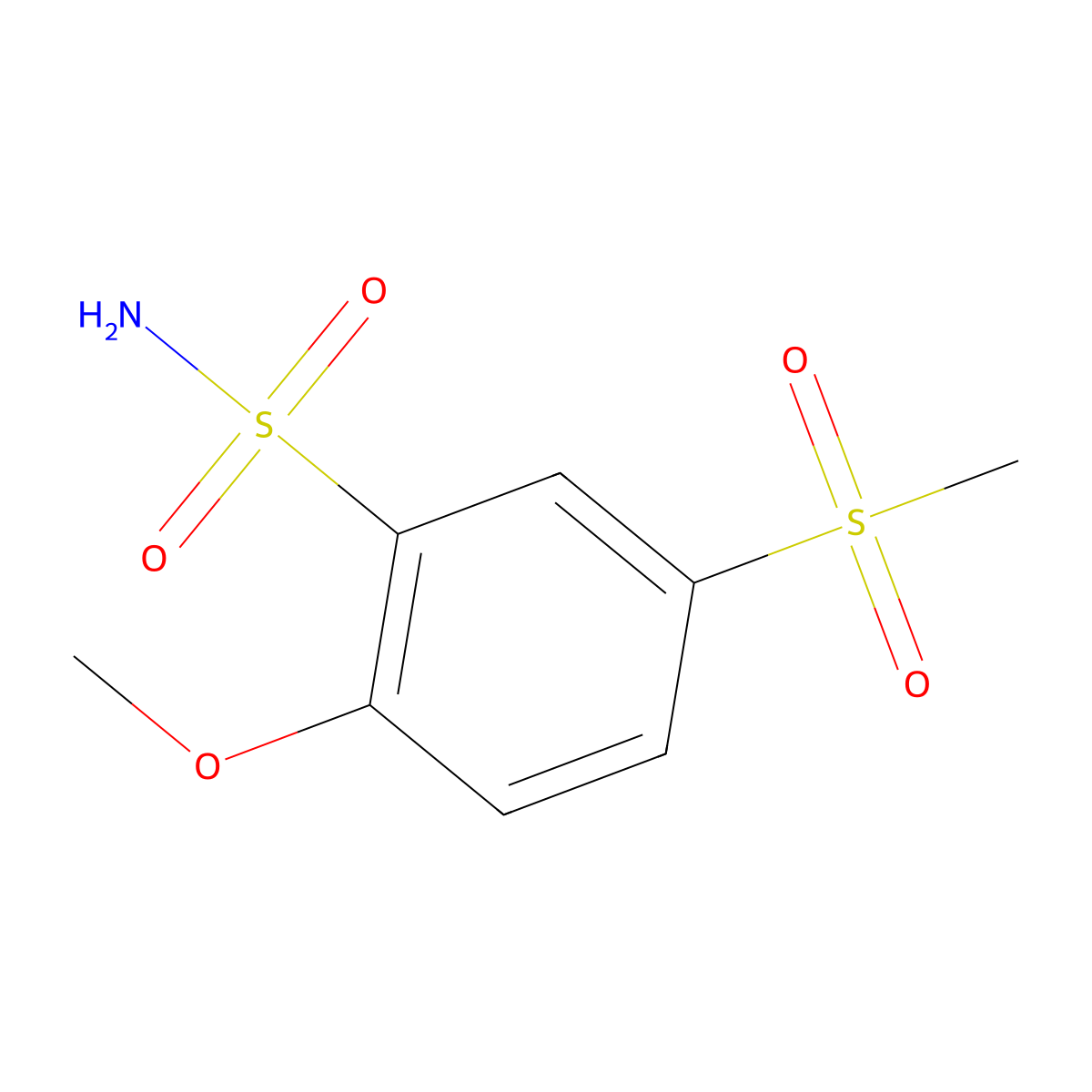 2-Methoxy-5-(methylsulfonyl)benzenesulfonamide molecular structure, CAS 7409-88-3