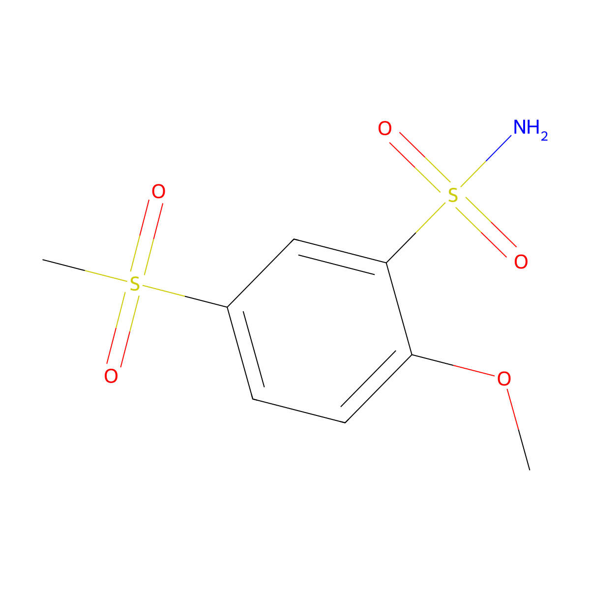 2-Methoxy-5-(methylsulfonyl)benzenesulfonamide molecular structure, CAS 7409-88-3
