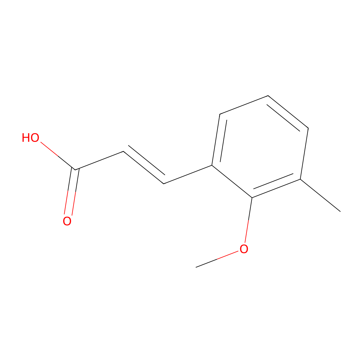 3-(2-Methoxy-3-methylphenyl)prop-2-enoic acid molecular structure, CAS 74098-89-8