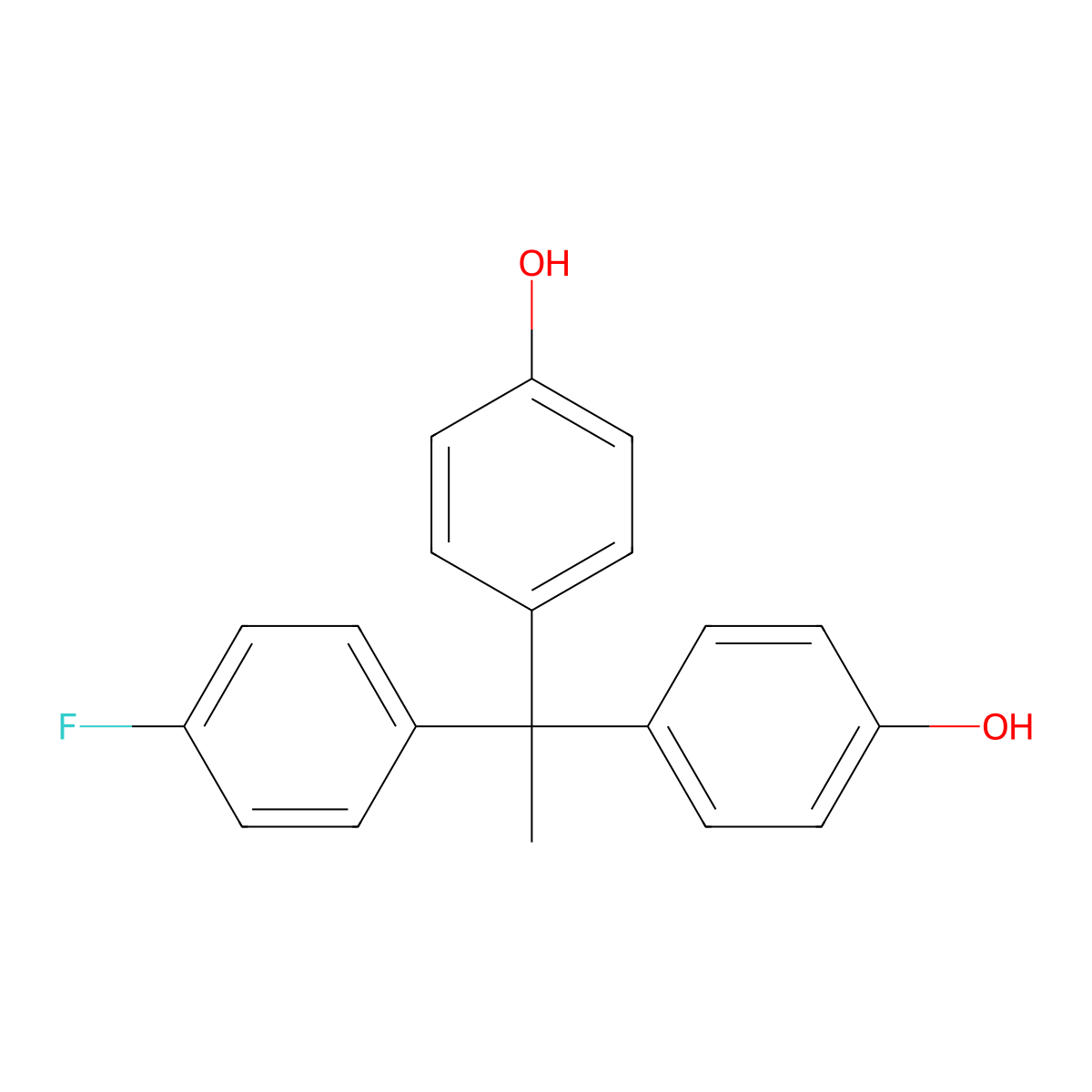 4-[1-(4-Fluorophenyl)-1-(4-hydroxyphenyl)ethyl]phenol molecular structure, CAS 741-35-5