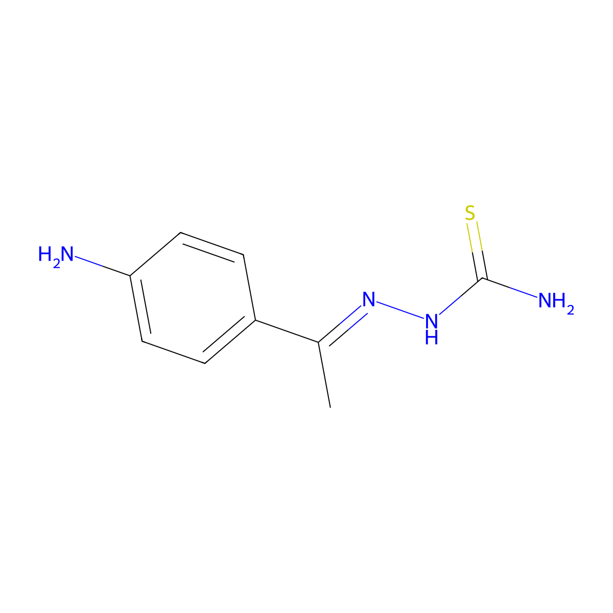 2-[1-(4-Aminophenyl)ethylidene]hydrazinecarbothioamide molecular structure, CAS 7410-53-9