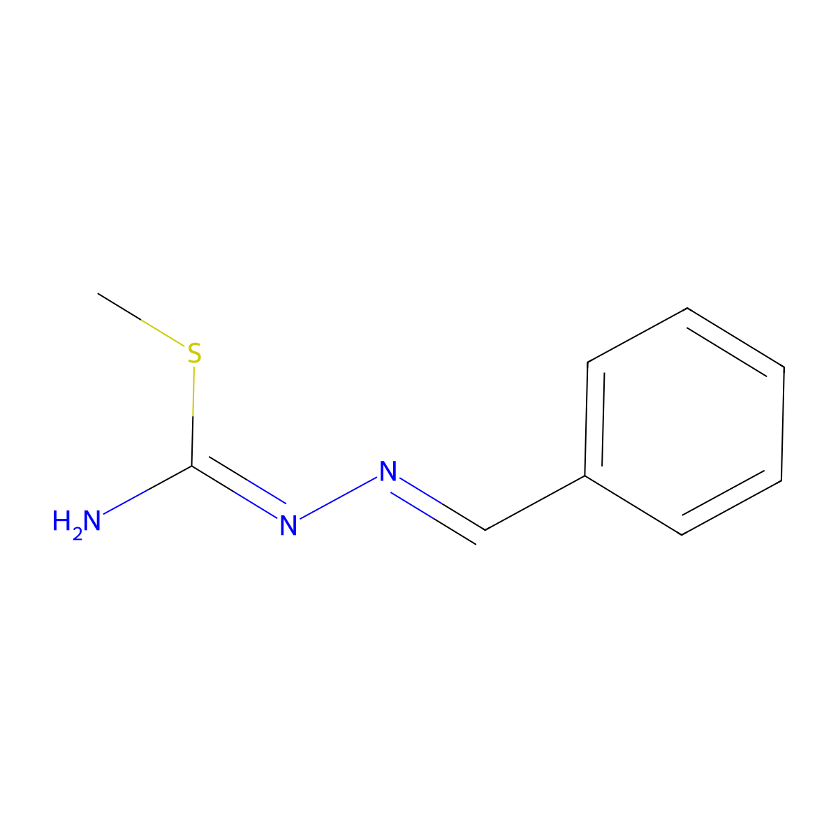 methyl N'-(benzylideneamino)carbamimidothioate molecular structure, CAS 7410-58-4