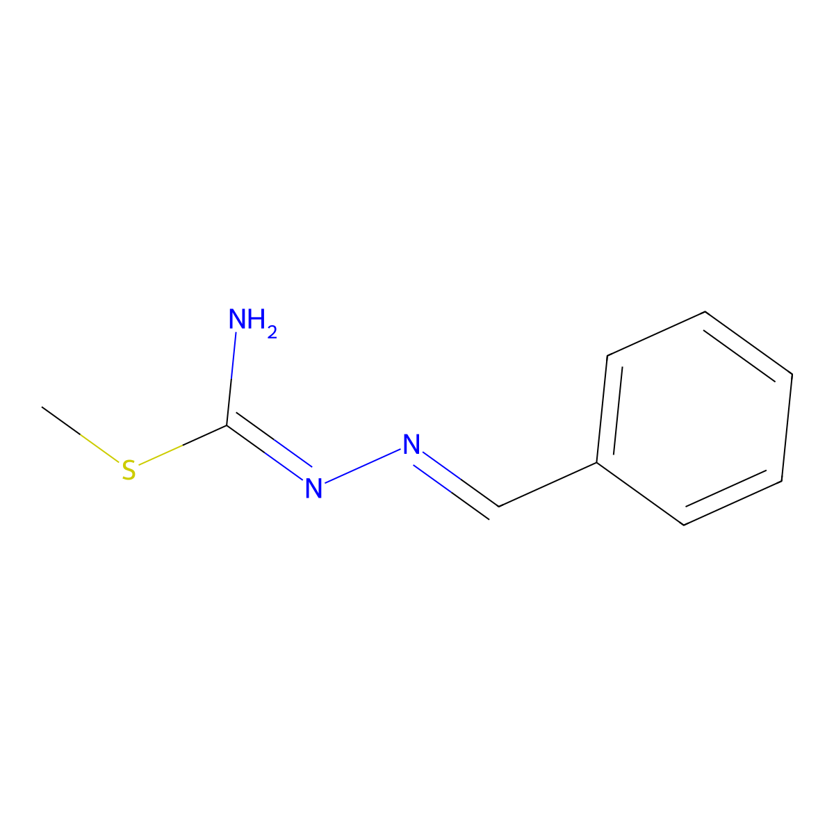 methyl N'-(benzylideneamino)carbamimidothioate molecular structure, CAS 7410-58-4