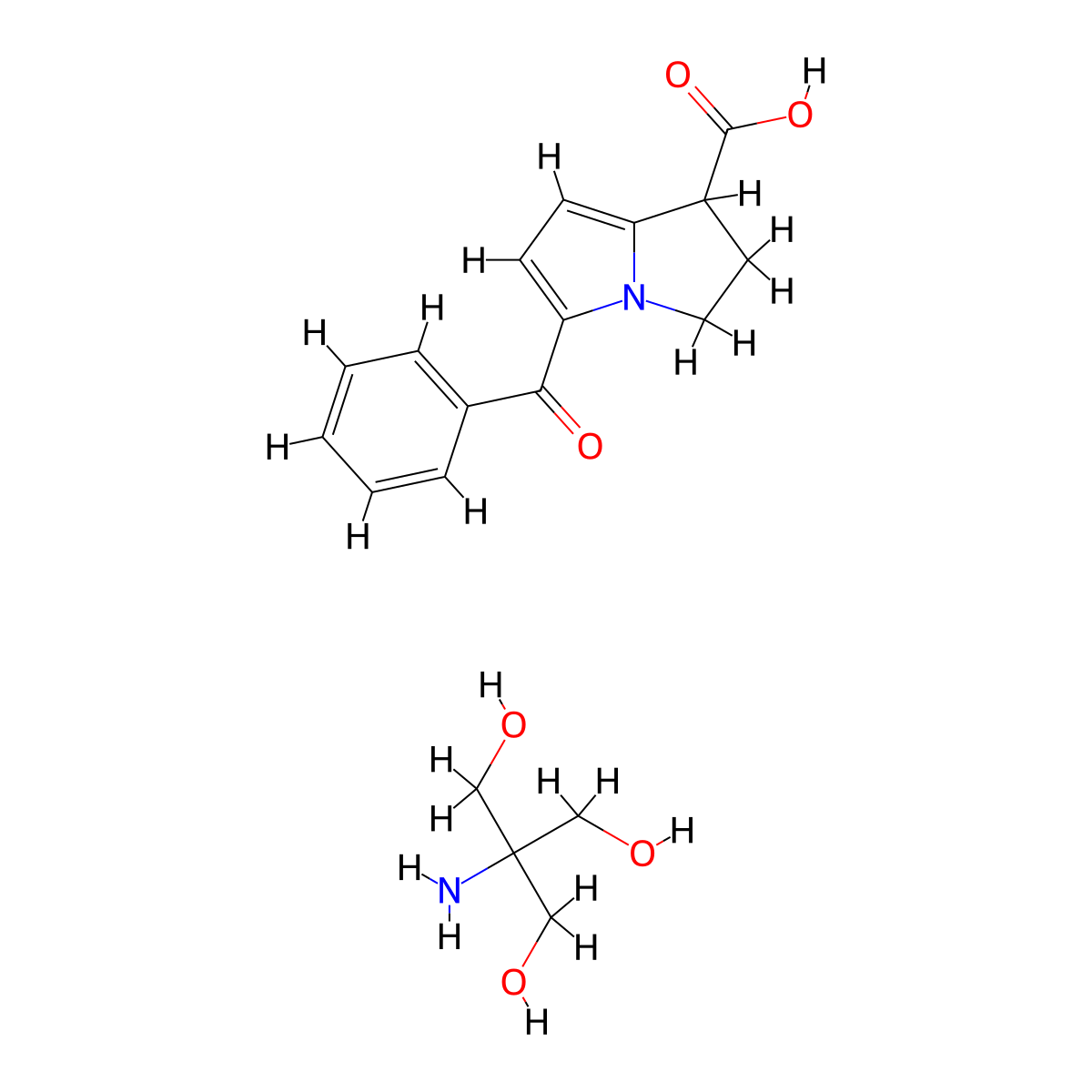 Ketorolac Tromethamine molecular structure, CAS 74103-07-4