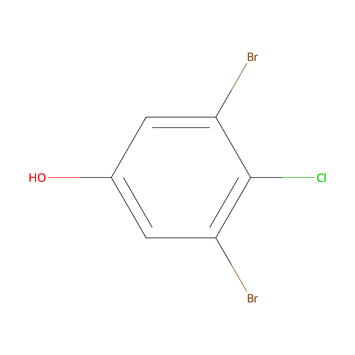 3,5-Dibromo-4-chlorophenol molecular structure, CAS 74104-19-1