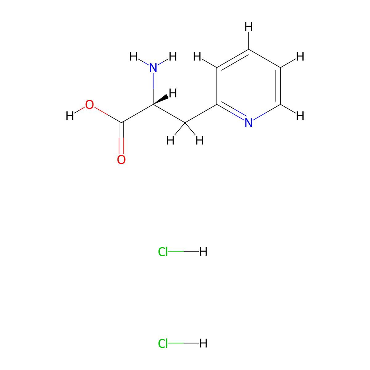 (R)-2-Amino-3-(pyridin-2-yl)propanoic acid dihydrochloride molecular structure, CAS 74104-85-1