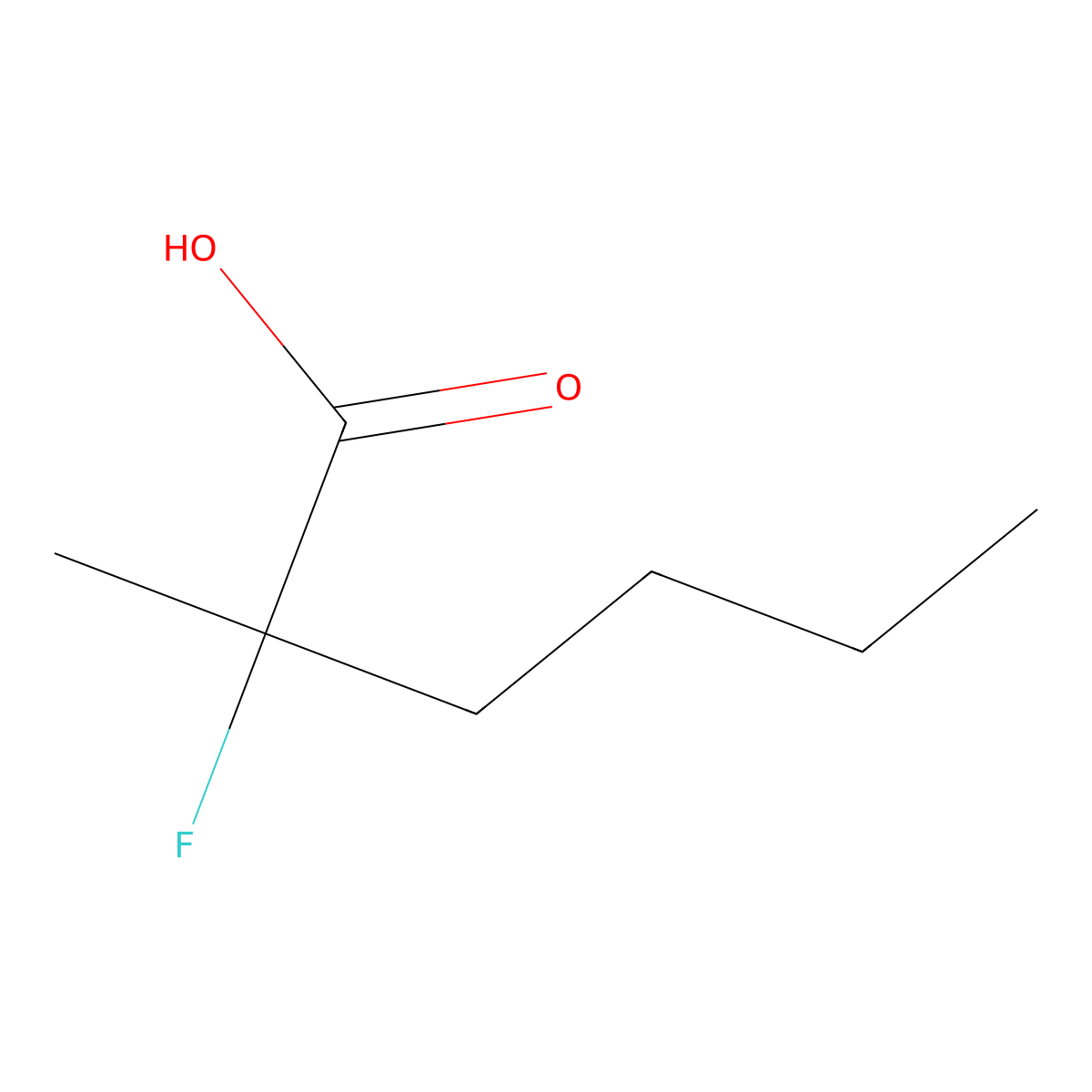 2-Fluoro-2-methylhexanoic acid molecular structure, CAS 74106-60-8