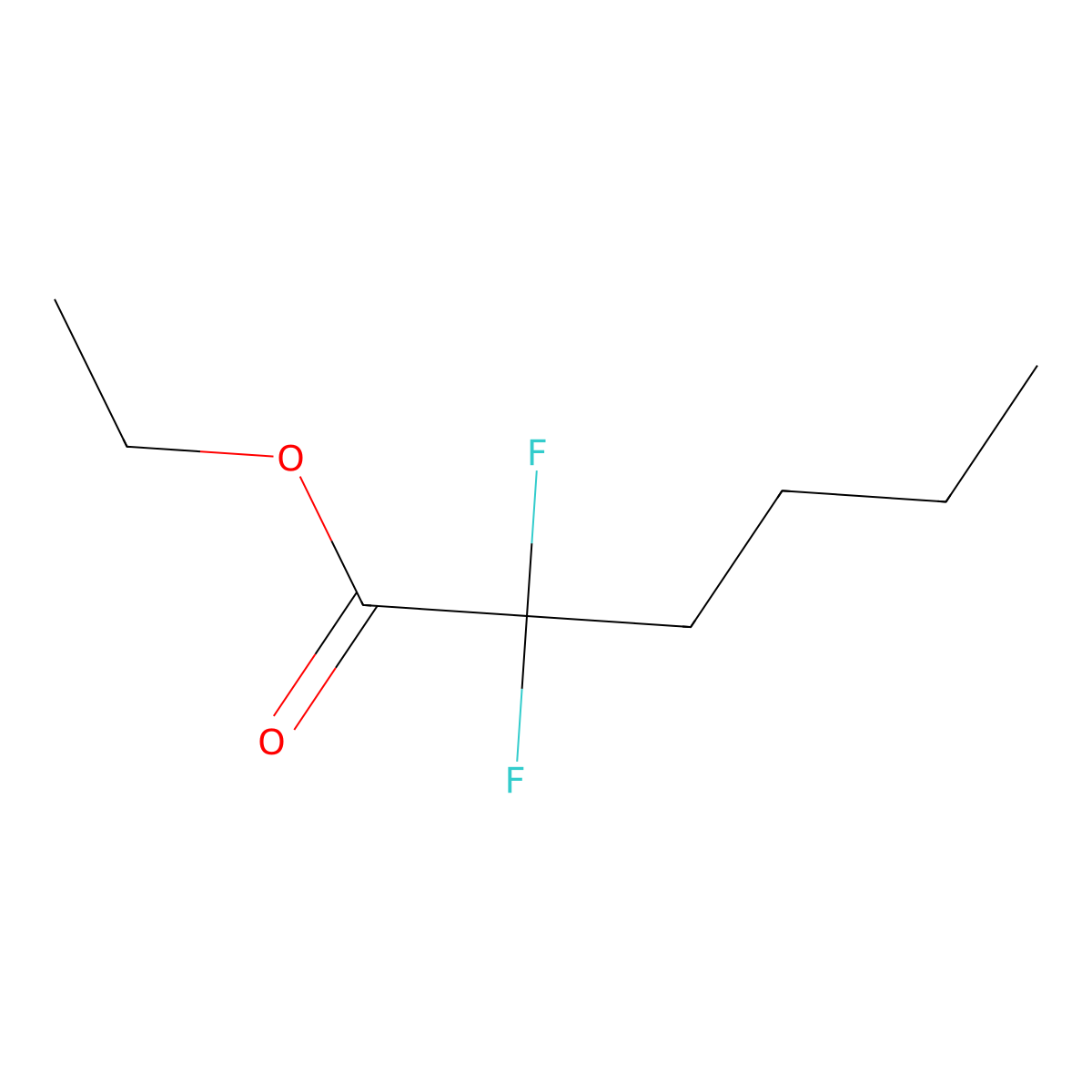 Ethyl 2,2-difluorohexanoate molecular structure, CAS 74106-81-3