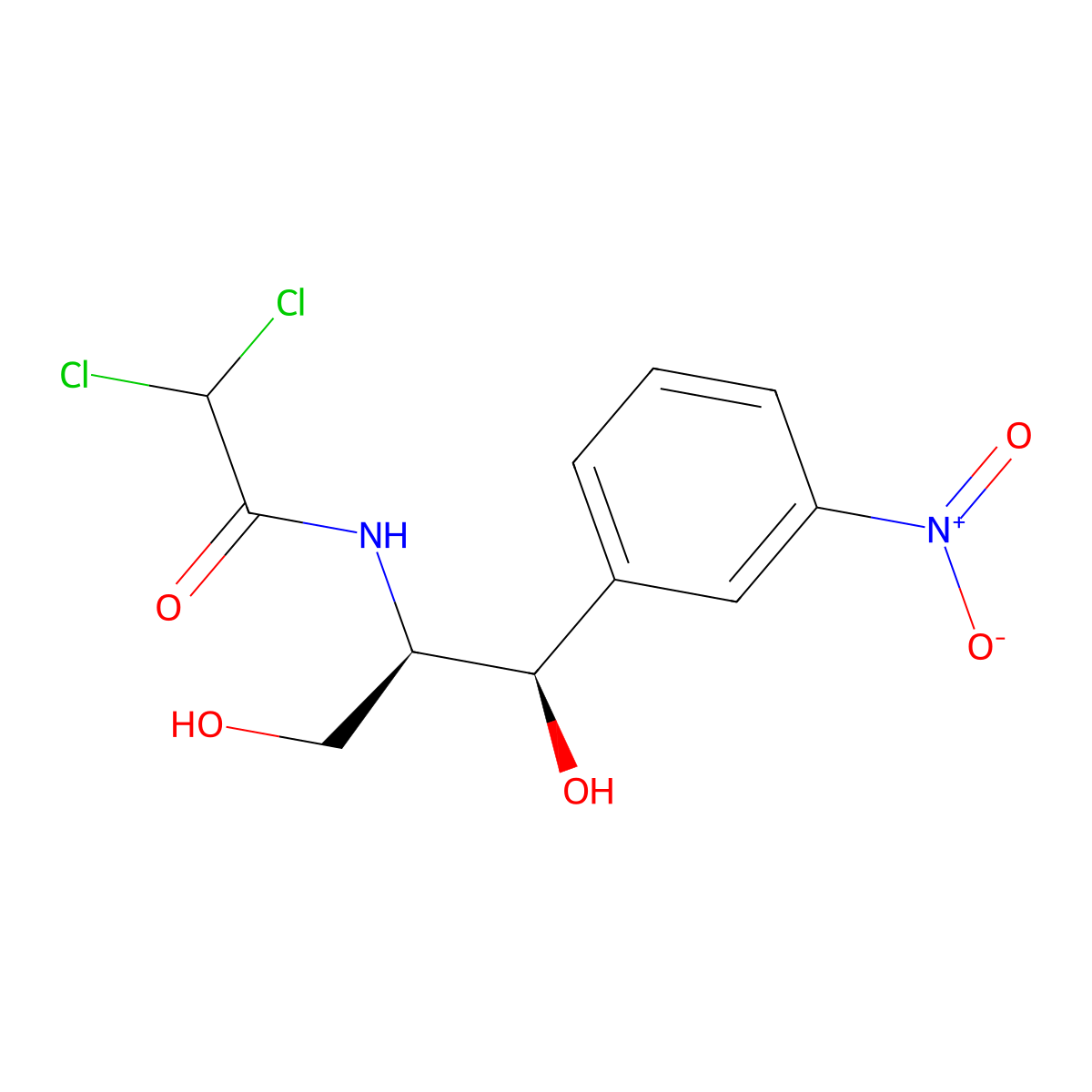 M-Chloramphenicol molecular structure, CAS 7411-65-6